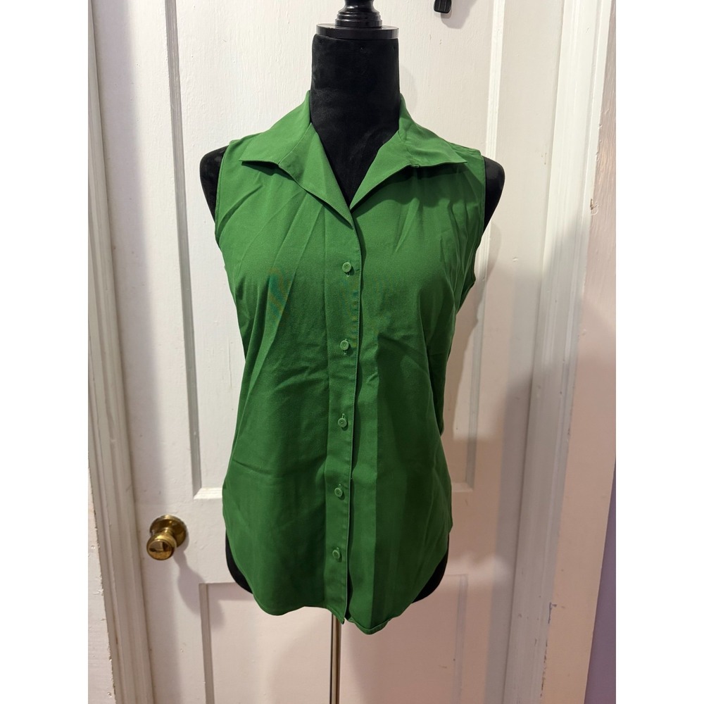 Talbots Haberdashery Green Button Down Tank Top in 4